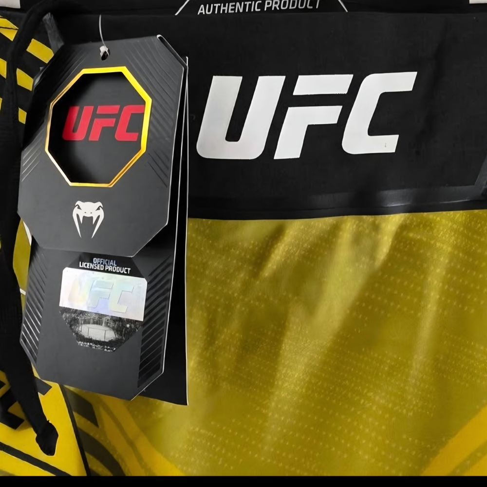 UFC Yellow and Black Athletic Fight Shorts - Picture 2 of 2
